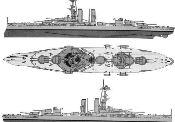 Корабль HMS Iron Duke [Battleship] (1915) - чертежи, габариты, рисунки